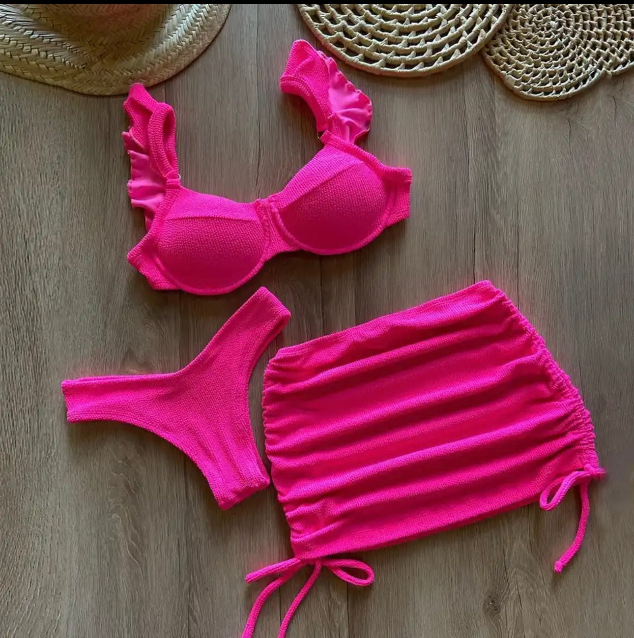 Push Up Ruffle Three Pieces bikini