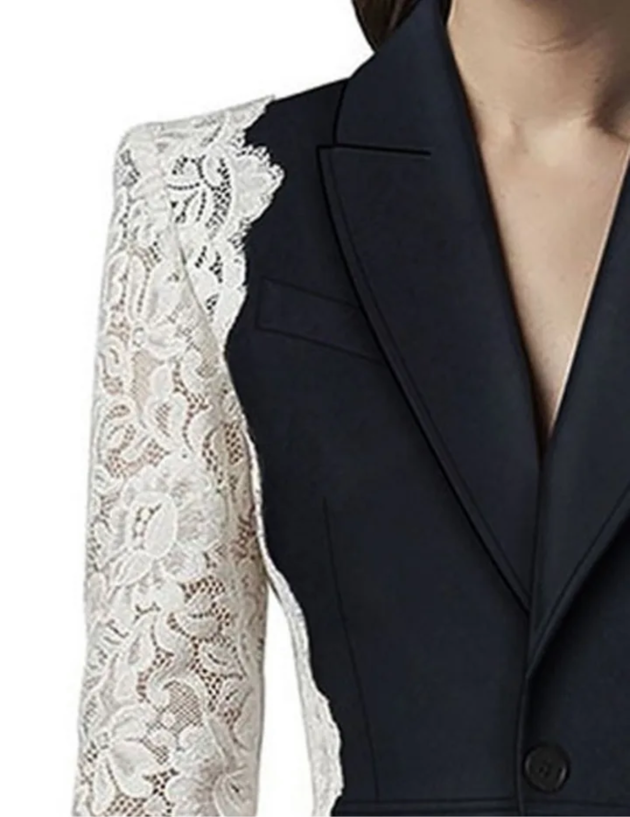 Contrasting Lace Patchwork Blazer