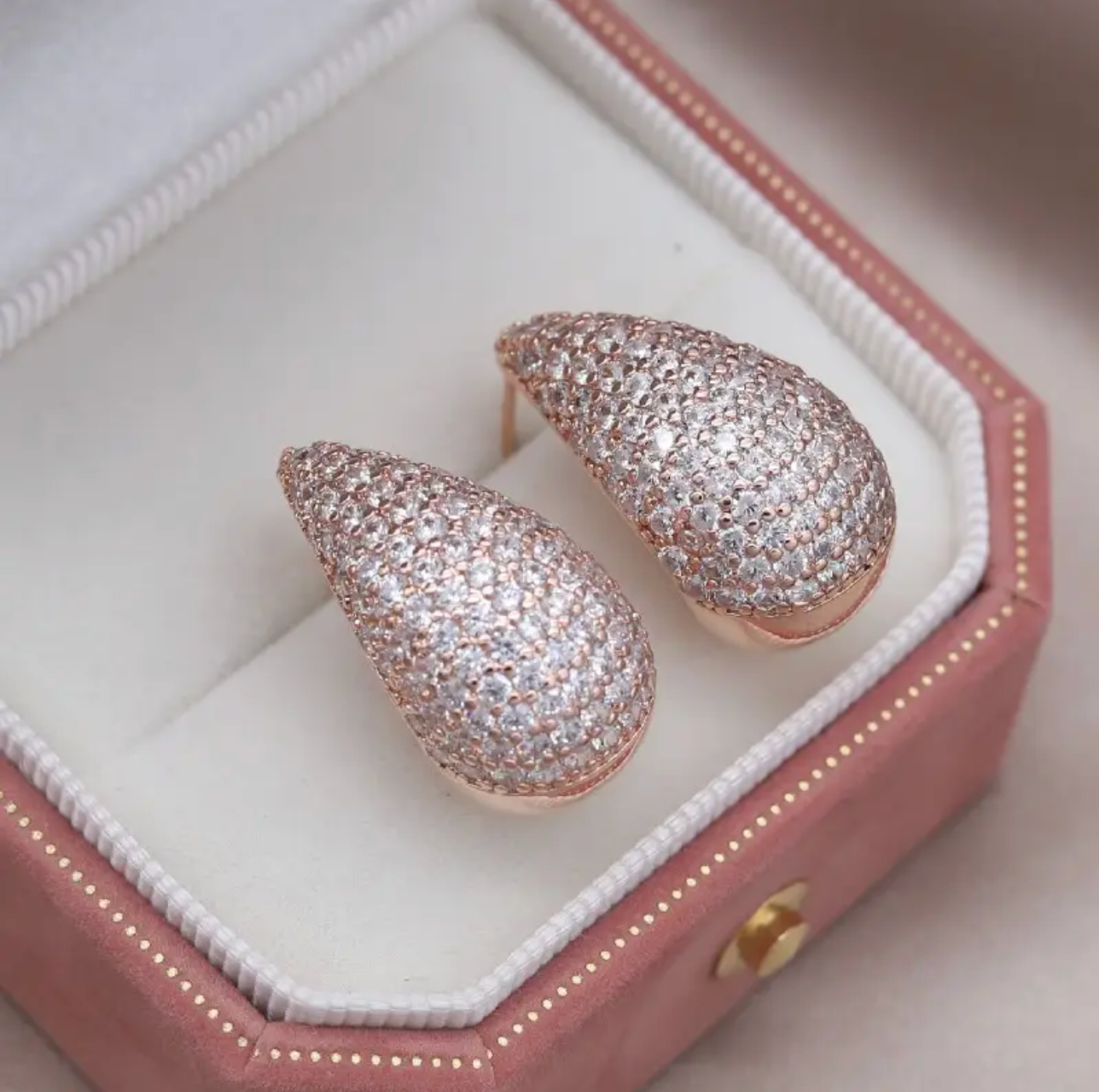 Women Luxury Full Zircon Water Drop Earrings