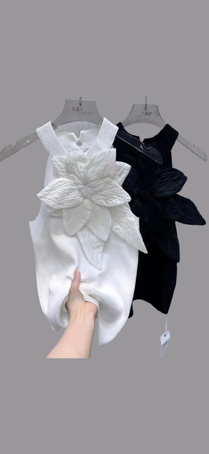 Black & White 3D Diamonds Flower