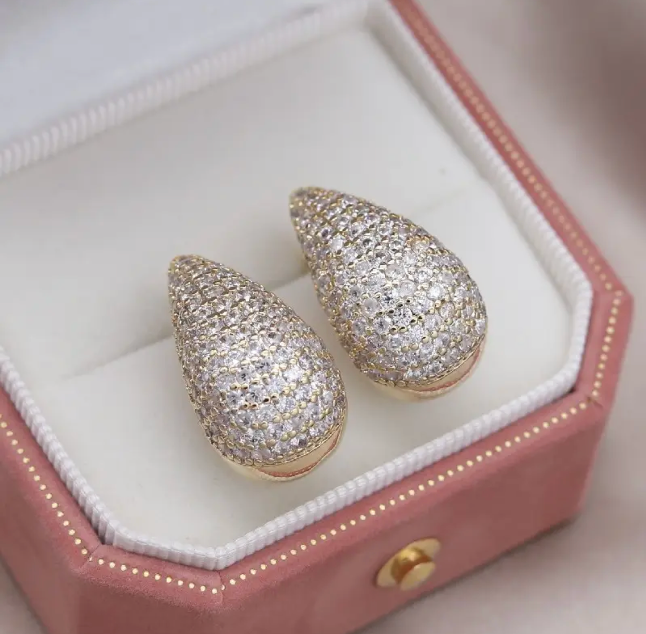 Women Luxury Full Zircon Water Drop Earrings