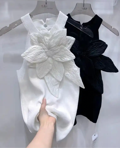 Black & White 3D Diamonds Flower