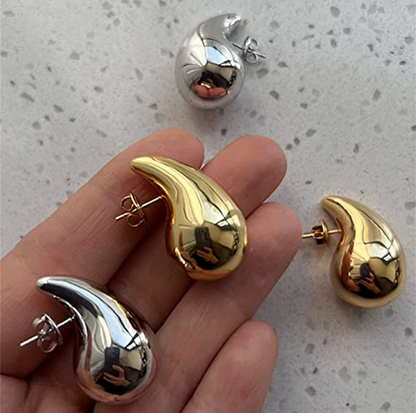 Stainless Steel Hollow Water Drop Earring for Women